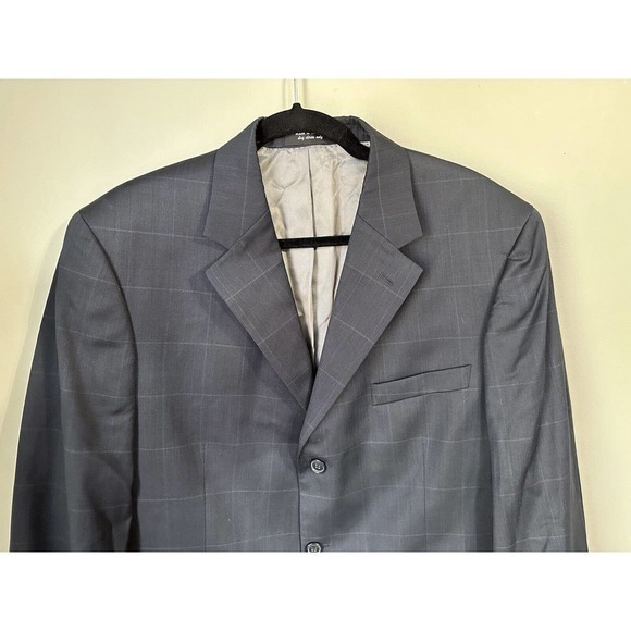 Andrew Fezza Men's Blazer Sport coat Jacket  armpit to armpit 45 inches Blue - Picture 5 of 15